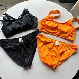 wild fable Ribbed Bikini Set in Black and Orange